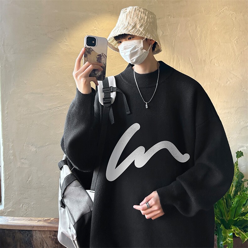 控68半高领毛衣男士大码针织衫男毛线衣男M18280-P45加绒款-P65,男装针织衫/毛衣,电商A040