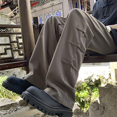 新中式风盘扣裤子夏季垂感休闲长裤KK176-特P30控58，男装休闲裤，星座1213