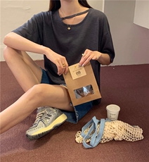 夏季新款简约百搭短袖针织衫女宽松休闲上衣，女装针织衫/毛衣，伟祺羊绒