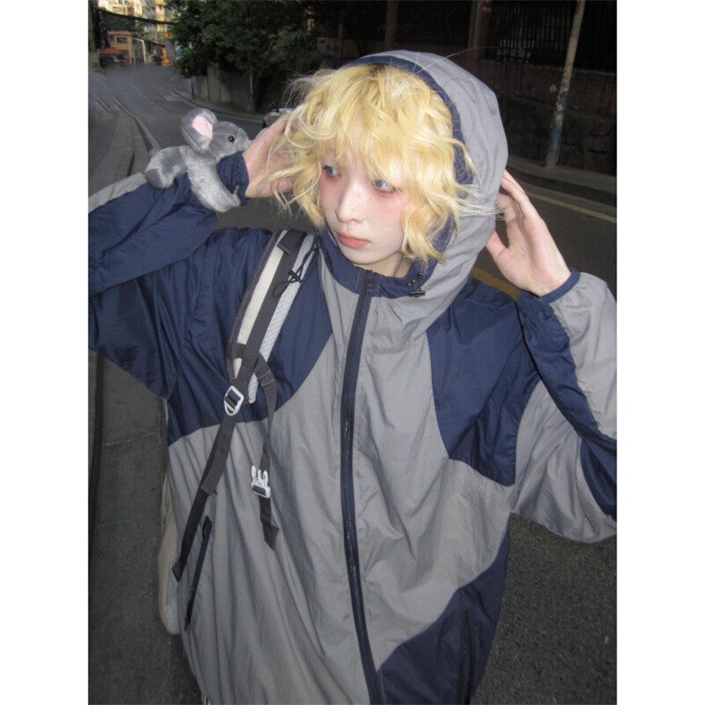 【有货】FSY01CC-特P42 轻薄撞色连帽防晒服男女夏季薄款外套图片