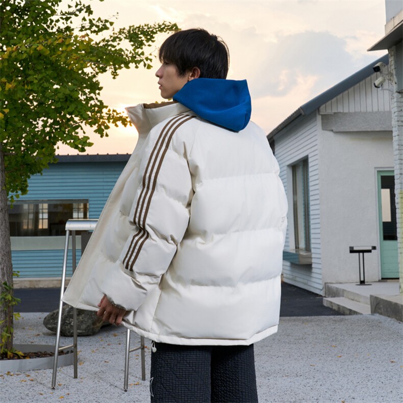！冬季条纹五防立领加绒加厚棉衣情侣撞色棉服外套MY7777-P68,男装棉衣,星座610B-1