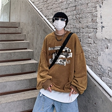 2024新款秋装复古美式水洗做旧宽松圆领卫衣301B-JB7891-P58，男装卫衣，星座301B