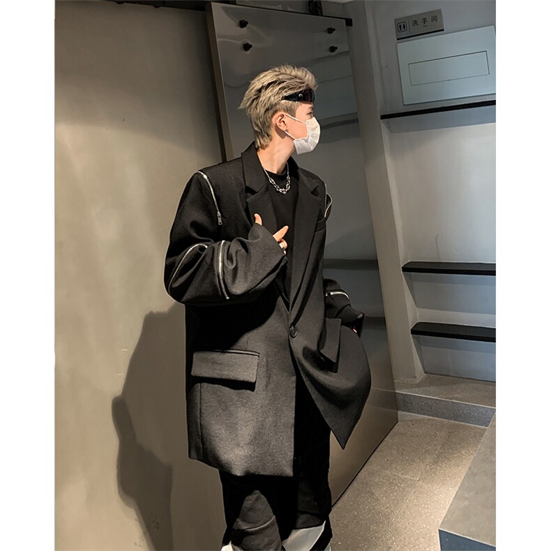 潮牌高级感小西装男秋小众拉链装饰设计感西服XZ514-2-24243-P118图片