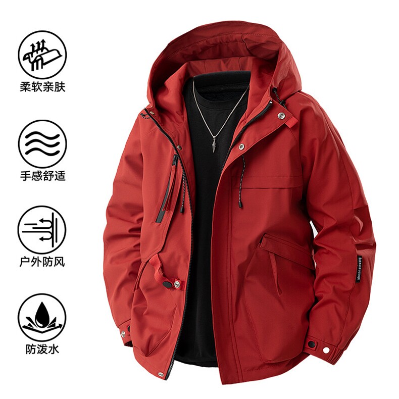2025春款美式连帽服夹克男港风复古工装外套JK0136-P85,男装夹克,星座308B-2