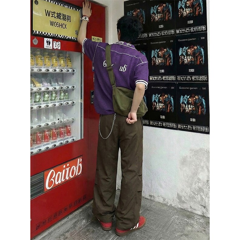 A178-XK60026-1-P35美拉德色后侧打折裤纯色简约感休闲长裤,男装休闲裤,电商A178