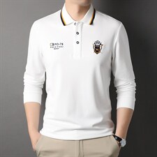 中年男士T恤春秋季2023新款商务时尚休闲百搭宽松印花上衣薄款，男装T恤，电商B212（原钱塘6029）