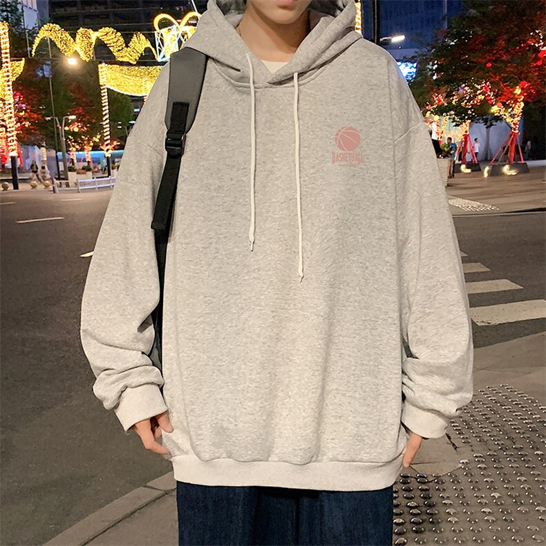 WY2237-P35纯棉连帽卫衣男大码运动帽衫宽松薄外套男,男装卫衣,电商A040