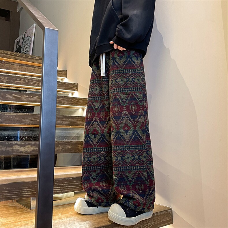 8XL-M羊羔绒裤子男冬季加绒加厚民族风重磅针织棉裤大码KZ023P78,男装休闲裤,电商B312