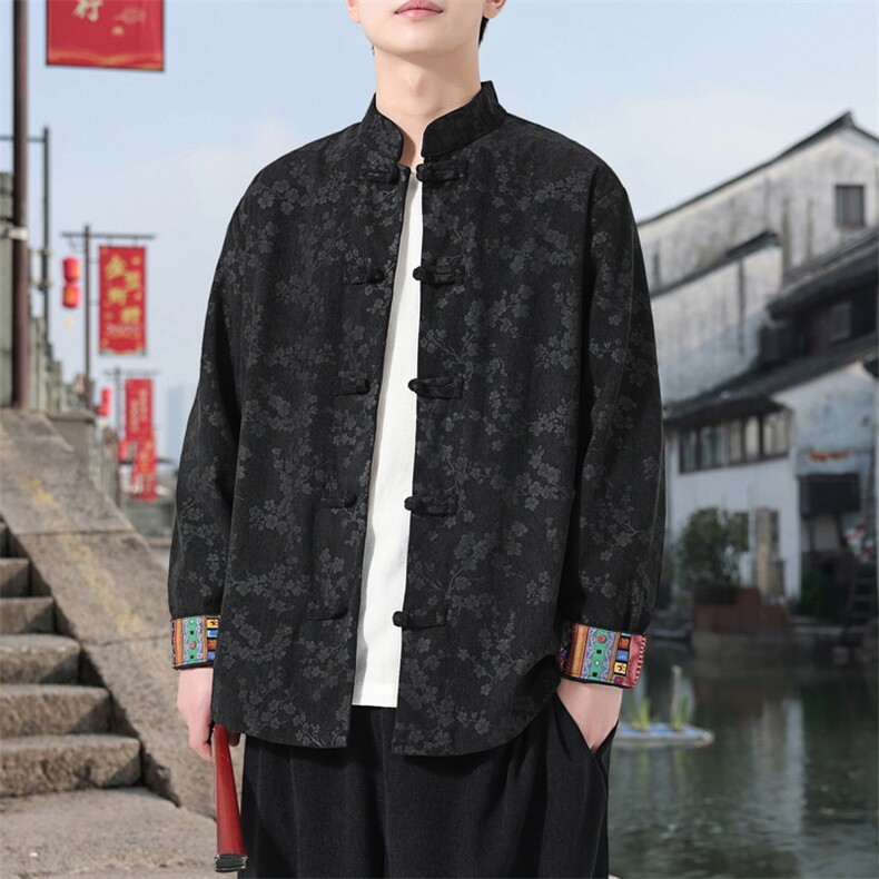 男士衬衫外套灯芯绒夹克盘扣立领风XZ1512-2513-P55,男装夹克,星座1512