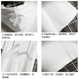 连帽短袖t恤男大码胖子带帽五分袖中袖 网格挂拍 LD54280-P45图片