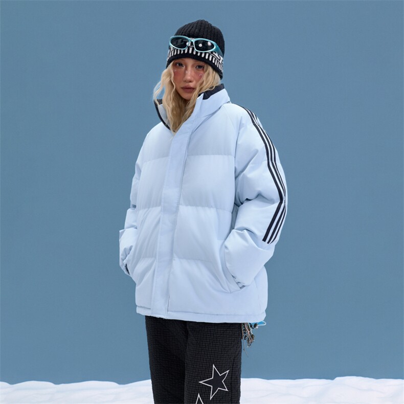 ！冬季条纹五防立领加绒加厚棉衣情侣撞色棉服外套MY7777-P68,男装棉衣,星座610B-1