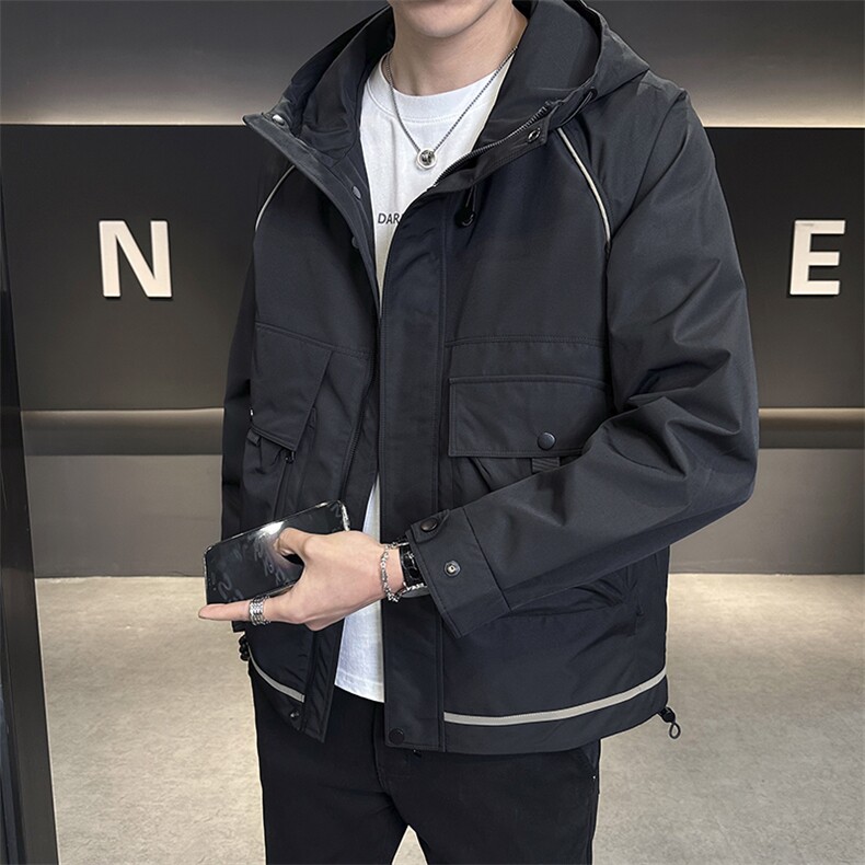 秋季夹克男高品质连帽外套型男商务休闲青年外套男N8817-P95图片