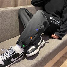 排扣束脚裤男，男装休闲裤，电商A417A