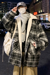 羊羔毛外套男款冬季加绒加厚秋冬款棉服M613 P125 控158图片