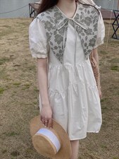 披肩两件套连衣裙，女装连衣裙，驿谷