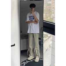 B221美式ins高街小众拉链直筒牛仔裤LK23028-P60控78，男装牛仔裤，电商B221