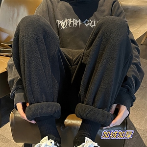 加绒摇粒绒裤子秋冬休闲裤子潮牌束脚裤715-6-K371特P35(限价58)图片