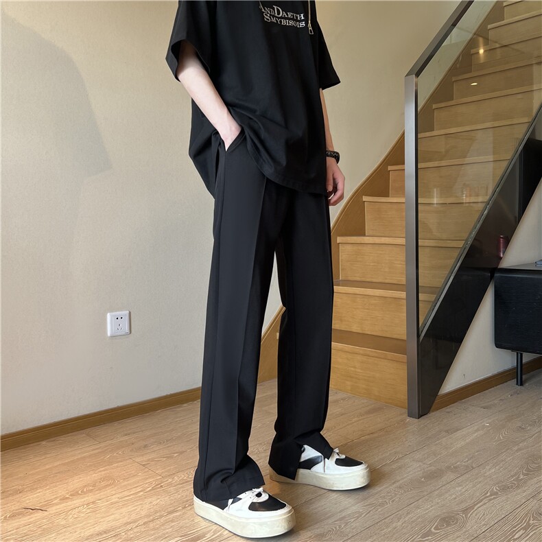 A450-XK8008-P65控价98cleanfit西装裤vibe风开叉休闲裤,男装休闲裤,电商A450