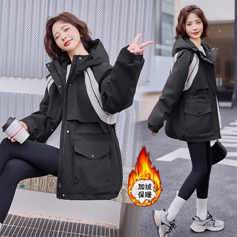 精品白鸭绒派克羽绒服女2024冬季新款休闲连帽工装情侣冲锋衣外套,女装羽绒服,E百度
