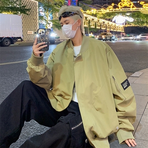 F383 P65男生秋装新中式潮牛仔外套男复古宽松水洗图片