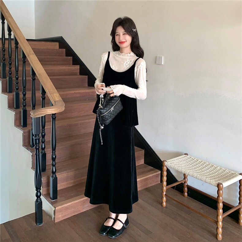 2026春季丝绒蕾丝三件套现货P170K278,女装套装/套裙,2B146