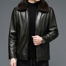 B-N216男士2023年秋季新款长袖加绒翻领PU皮夹克男士外套P72,男装皮衣,电商B360