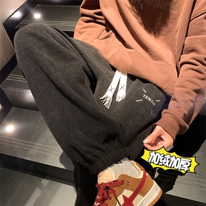 D232A-KZ15-P65 控78 高品质欧棉绒刺绣束脚休闲裤 M-5XL图片