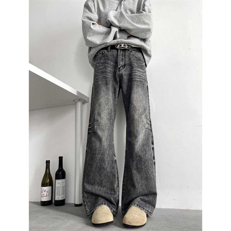 B221美式ins高街暗黑个性铆钉直筒牛仔裤LK25467-特P52控88，男装牛仔裤，电商B221