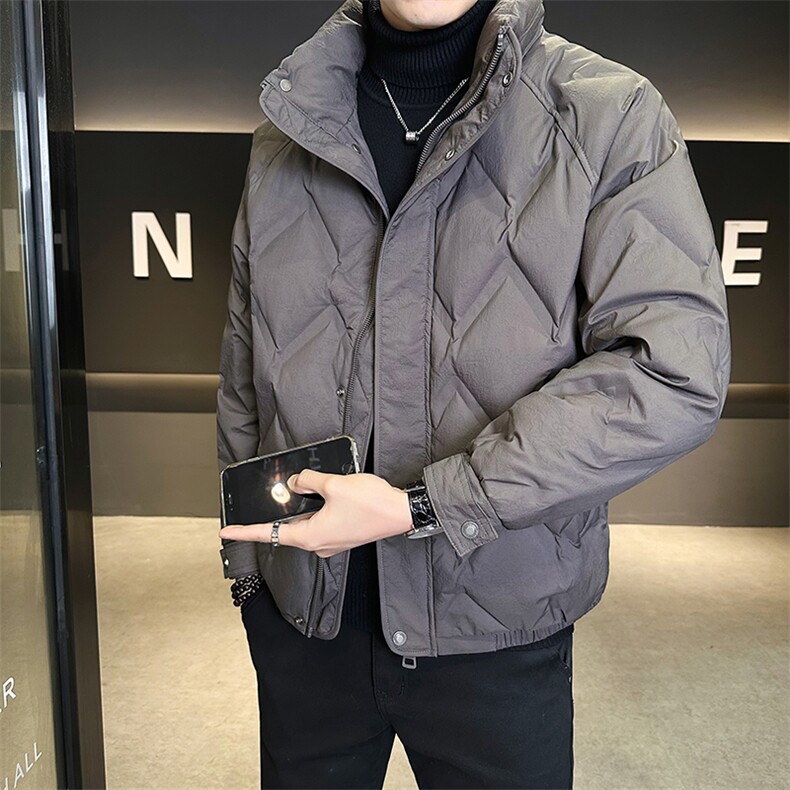 标50绒男士立领短款羽绒服休闲保暖外套B338-88159-P225，男装羽绒服，电商B338