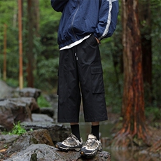 大口袋过膝短裤男美式工装七分裤宽松直筒登山裤子-A1055TP30控58，男装牛仔裤，电商B241