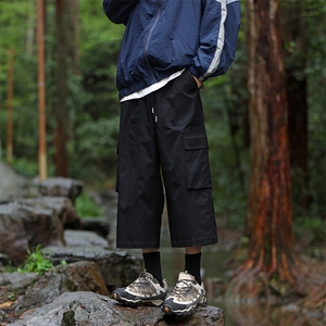 大口袋过膝短裤男美式工装七分裤宽松直筒登山裤子-A1055TP30控58图片