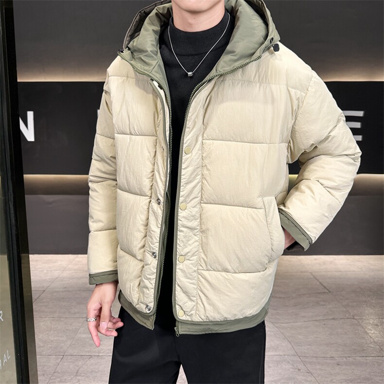 日系复古假两件连帽棉衣男冬季宽松情侣冬季棉服M0829-P103,男装棉衣,星座308B-2