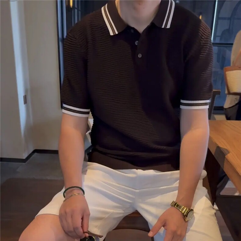 网图夏季透气薄款冰丝针织polo短袖F6183-P55,男装针织衫/毛衣,星座1012-1
