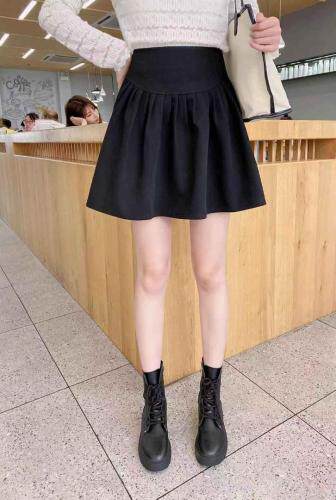 秋装新款百褶半裙，女装半身裙，依林彩格