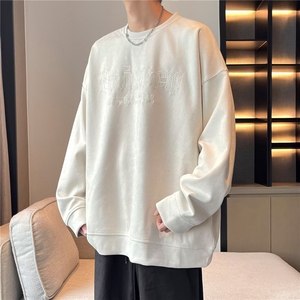 美式复古套头卫衣男秋冬ins潮牌男宽松加皮绒衣服秋冬季上衣图片