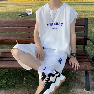 C523P39 青年夏装休闲运动套装时尚百搭男生背心休闲服图片