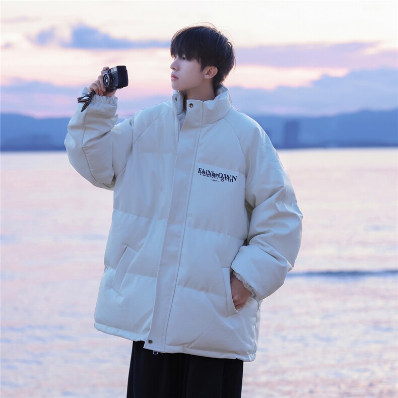 港风鳄鱼纹棉衣男手塞棉夹克PU皮棉服外套男8507P120控158，男装夹克，星座227-7