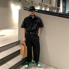【2025春夏】港风日系复古连体裤工装男连体衣女送皮带腰包,男装工装外套,星座112A
