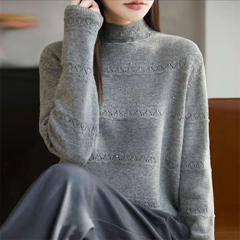 毛衣女冬季加厚外穿内搭套头圆领短款小个子时尚针织衫打底衫上衣,针织衫/毛衣,暖姿羊绒
