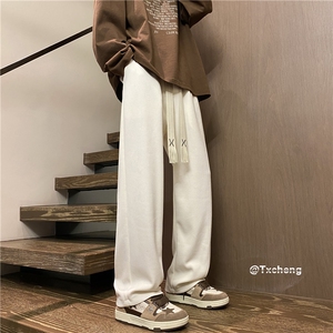 港风秋季新款INS百搭针织休闲裤宽松阔腿裤B315-K23462-p55控68图片