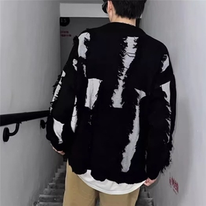 MM468-P52新款设计感小众圆领套头宽松针织毛衣外套图片