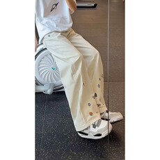 网络图卡通贴纸刺绣弯刀休闲裤，男装休闲裤，星座410-6（原星座1304-1）