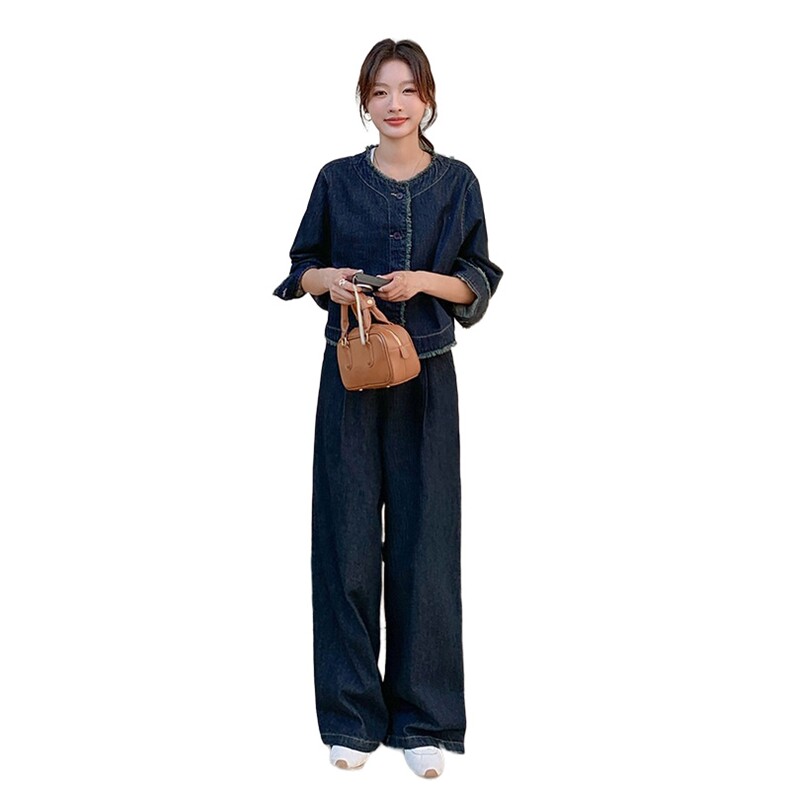 新品（现货）2025秋装时尚牛仔两件套8907—P145--K208,女装套装/套裙,2C253
