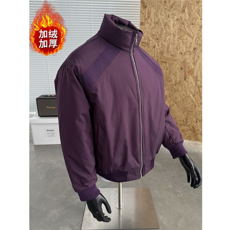 美式解构立领棒球服棉衣男冬季新款拼接加厚保暖痞帅飞行夹克棉服,男装夹克,星座506A