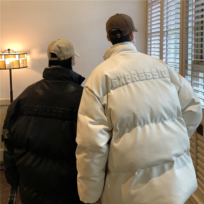 主推冬装新品钢印pu皮棉衣羽绒棉情侣棉服加厚外套H786P128男,男装棉衣,电商A341