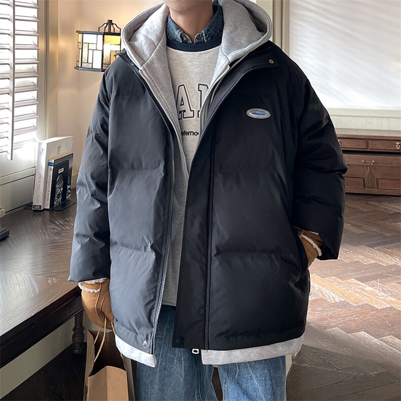 情侣装假两件加厚棉衣大码中性连帽棉服棉袄A071-Y00-P125,男装棉衣,电商A071