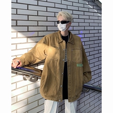 港风文艺牛仔夹克男春秋宽松潮流长袖外套，男装夹克，星座716-2
