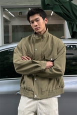 秋季2025老钱风抖音纯色休闲立领夹克店主风A236-82531-p145，男装夹克，电商A236