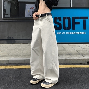 2025夏秋衔接新款解构美式高街男大码弯刀阔腿裤K24011-特P35控68图片