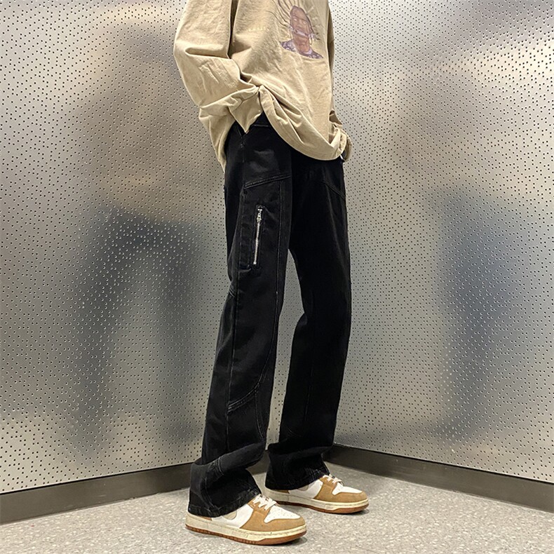 美式高街vibe风直筒长裤欧美痞帅男hiphop复古水洗牛仔裤，男装牛仔裤，星座301D-4(原星座1004-4）